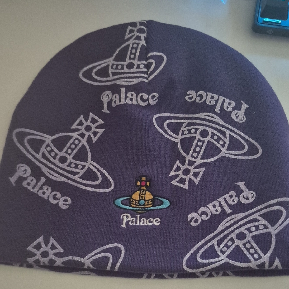 Palace Purple Beanie with Graphic Design